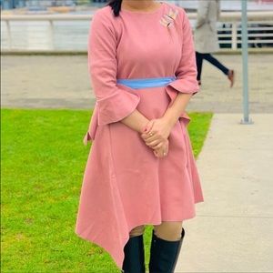 Ruffle sleeves Dress without belt